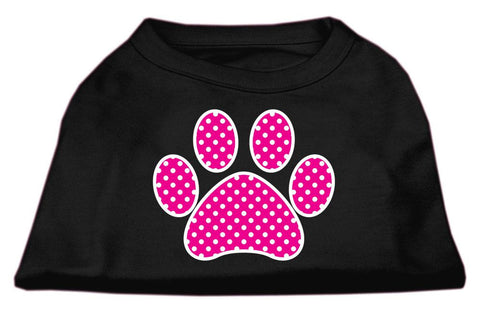 Pink Swiss Dot Paw Screen Print Shirt Black Med (12)