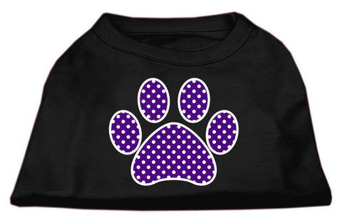 Purple Swiss Dot Paw Screen Print Shirt Black Sm (10)