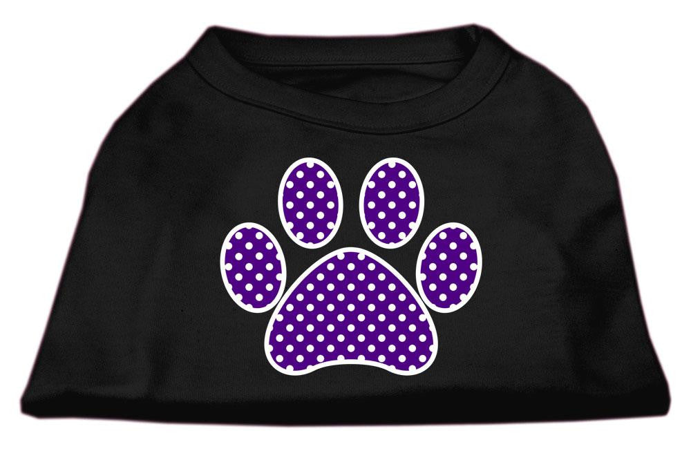 Purple Swiss Dot Paw Screen Print Shirt Black XS (8)