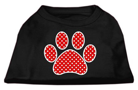 Red Swiss Dot Paw Screen Print Shirt Black Med (12)