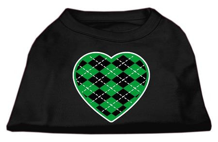 Argyle Heart Green Screen Print Shirt Black XS (8)