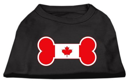 Bone Shaped Canadian Flag Screen Print Shirts Black L (14)