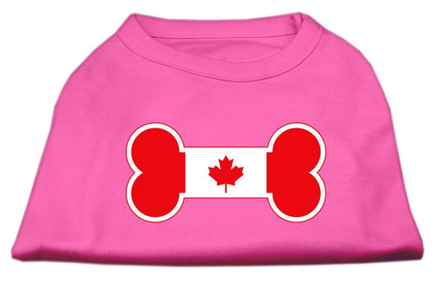 Bone Shaped Canadian Flag Screen Print Shirts Bright Pink L (14)