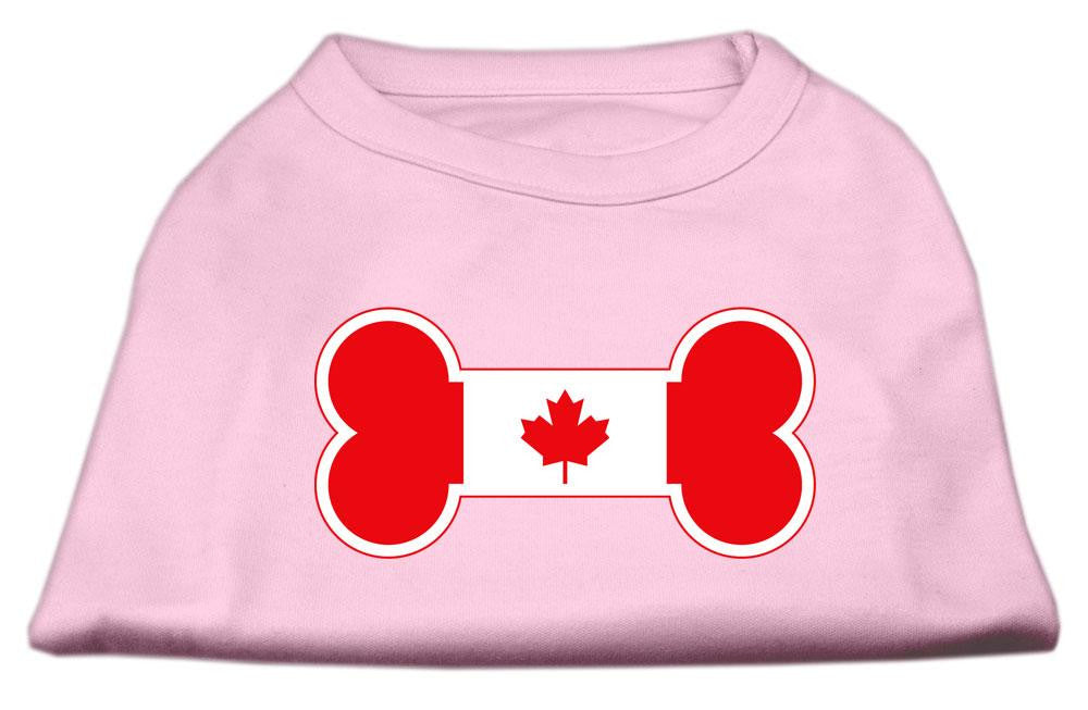 Bone Shaped Canadian Flag Screen Print Shirts Light Pink L (14)