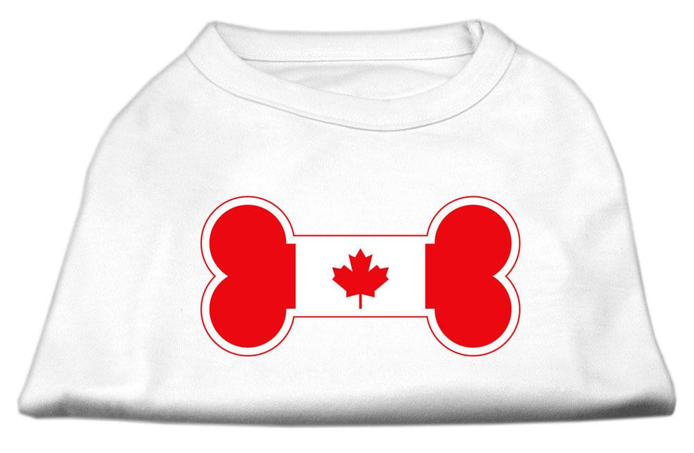 Bone Shaped Canadian Flag Screen Print Shirts White L (14)