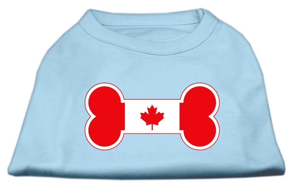 Bone Shaped Canadian Flag Screen Print Shirts Baby Blue M (12)