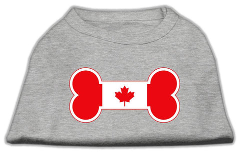 Bone Shaped Canadian Flag Screen Print Shirts Grey S (10)