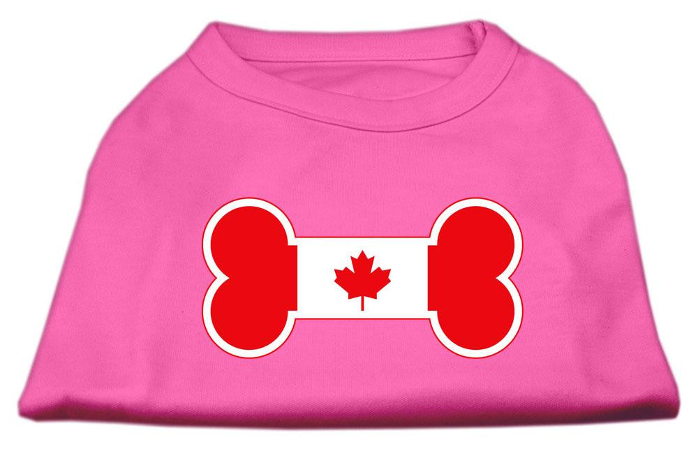 Bone Shaped Canadian Flag Screen Print Shirts Bright Pink XL (16)