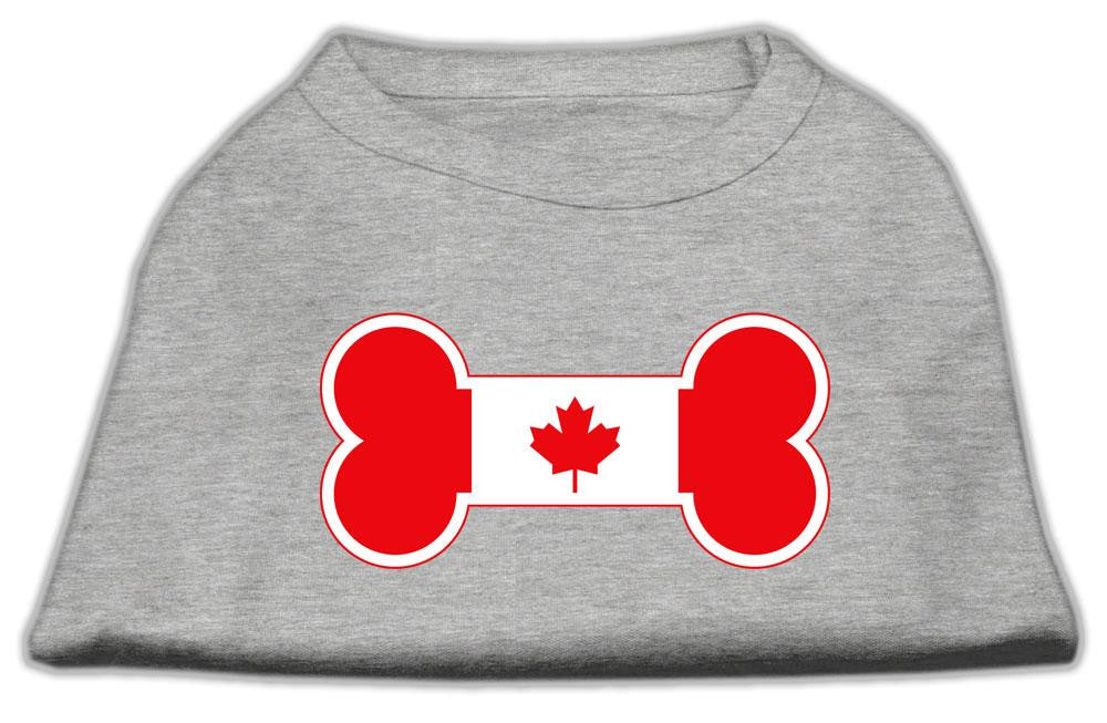 Bone Shaped Canadian Flag Screen Print Shirts Grey XS (8)