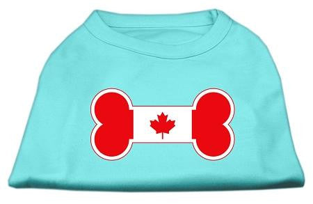 Bone Shaped Canadian Flag Screen Print Shirts Aqua XXL (18)