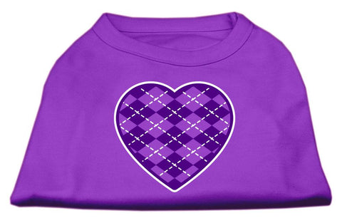 Argyle Heart Purple Screen Print Shirt Purple Lg (14)