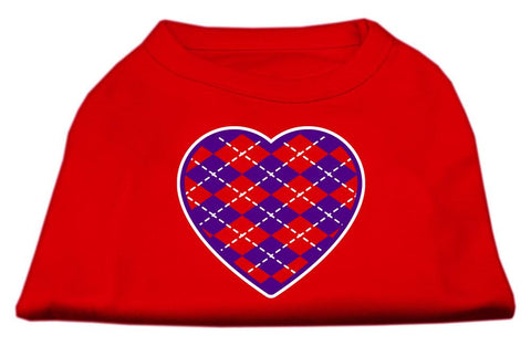 Argyle Heart Purple Screen Print Shirt Red Sm (10)