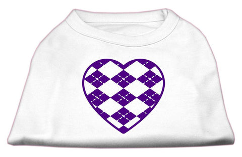 Argyle Heart Purple Screen Print Shirt White XL (16)