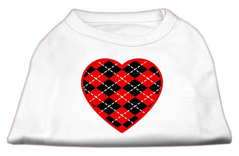 Argyle Heart Red Screen Print Shirt White L (14)