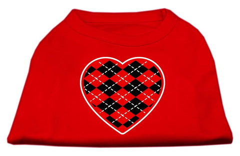 Argyle Heart Red Screen Print Shirt Red Med (12)