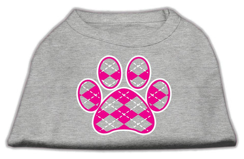 Argyle Paw Pink Screen Print Shirt