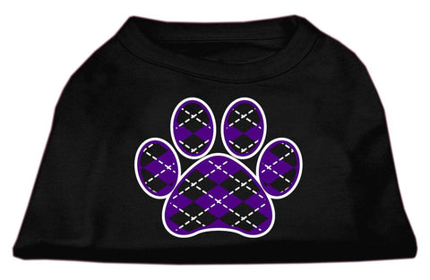 Argyle Paw Purple Screen Print Shirt Black Lg (14)