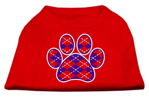 Argyle Paw Purple Screen Print Shirt Red Med (12)