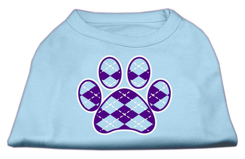 Argyle Paw Purple Screen Print Shirt Baby Blue Sm (10)