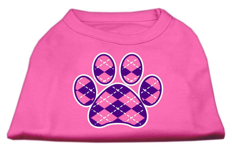 Argyle Paw Purple Screen Print Shirt Bright Pink XXL (18)