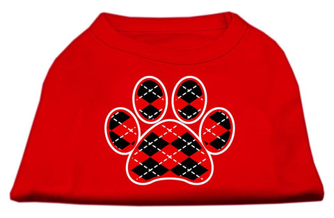 Argyle Paw Red Screen Print Shirt Red Lg (14)