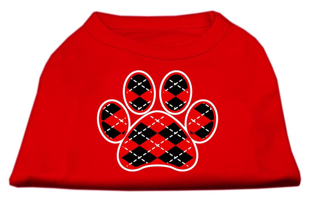 Argyle Paw Red Screen Print Shirt Red Med (12)