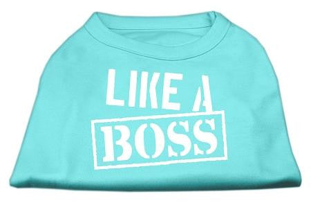 Like a Boss Screen Print Shirt Aqua Lg (14)