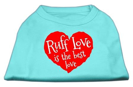 Ruff Love Screen Print Shirt Aqua Lg (14)