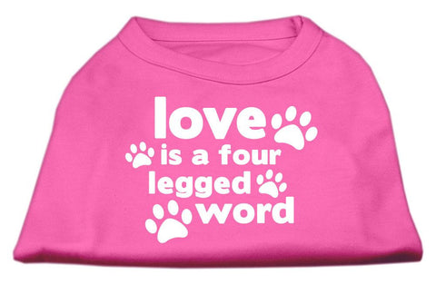 Love is a Four Leg Word Screen Print Shirt Bright Pink Sm (10)