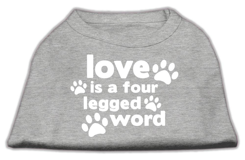 Love Is A Four Leg Word Screen Print Shirt Grey Xxl (18)