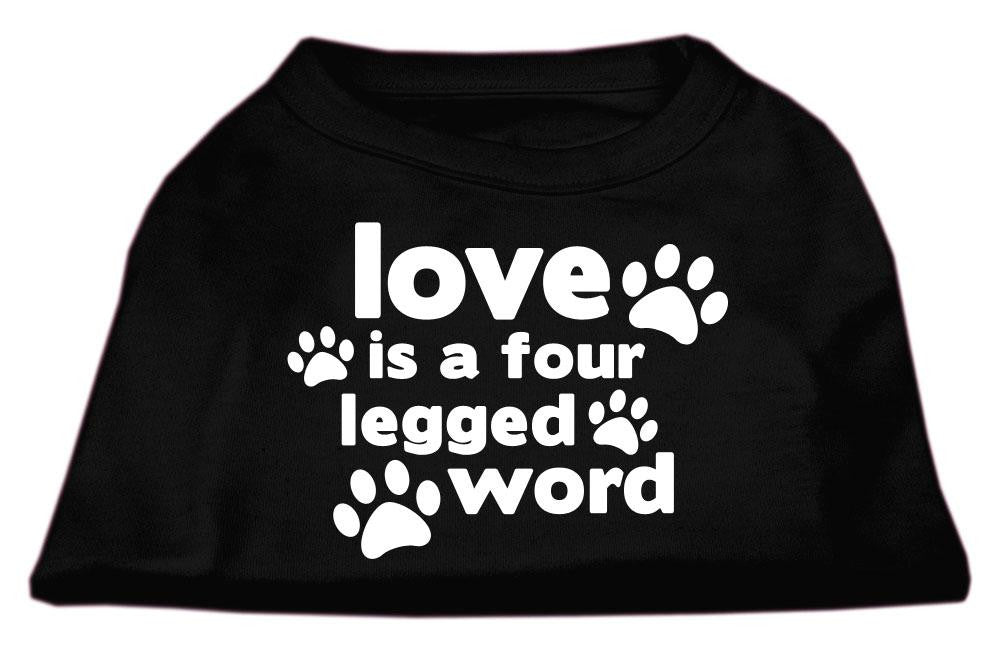 Love is a Four Leg Word Screen Print Shirt Black XXXL (20)