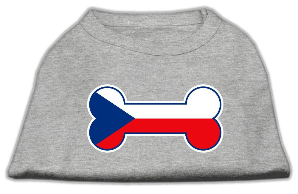 Bone Shaped Czech Republic Flag Screen Print Shirts