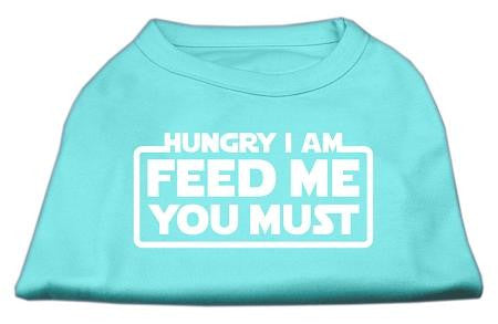 Hungry I am Screen Print Shirt Aqua Lg (14)