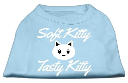 Softy Kitty, Tasty Kitty Screen Print Dog Shirt Baby Blue Lg (14)