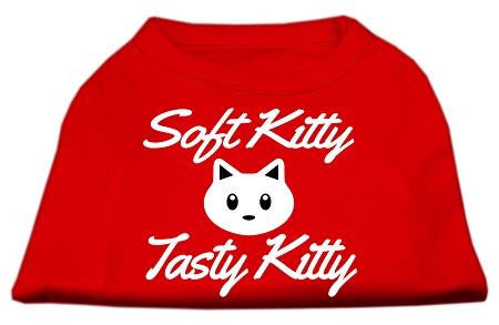 Softy Kitty, Tasty Kitty Screen Print Dog Shirt Red Lg (14)