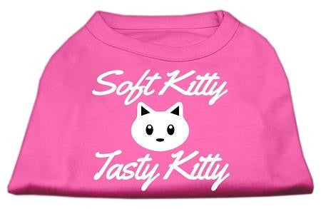 Softy Kitty, Tasty Kitty Screen Print Dog Shirt Bright Pink Med (12)