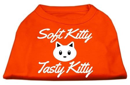 Softy Kitty, Tasty Kitty Screen Print Dog Shirt Orange Med (12)