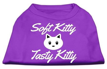 Softy Kitty, Tasty Kitty Screen Print Dog Shirt Purple Sm (10)