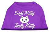 Softy Kitty, Tasty Kitty Screen Print Dog Shirt Purple XXL (18)