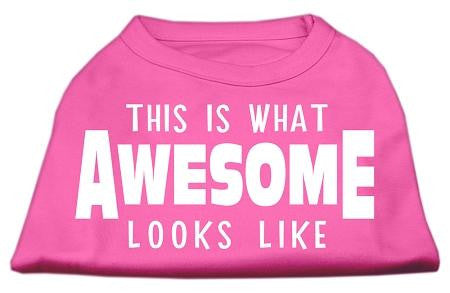 This is What Awesome Looks Like Dog Shirt Bright Pink Lg (14)