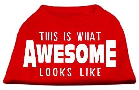 This is What Awesome Looks Like Dog Shirt Red Lg (14)