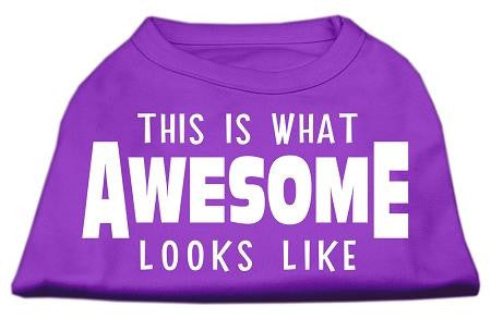 This is What Awesome Looks Like Dog Shirt Purple Med (12)