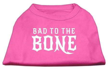 Bad to the Bone Dog Shirt Bright Pink Lg (14)