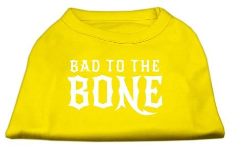 Bad to the Bone Dog Shirt Yellow Lg (14)