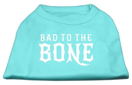 Bad to the Bone Dog Shirt Aqua Sm (10)