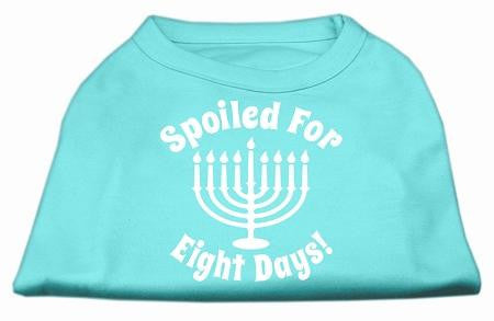 Spoiled for 8 Days Screenprint Dog Shirt Aqua Lg (14)