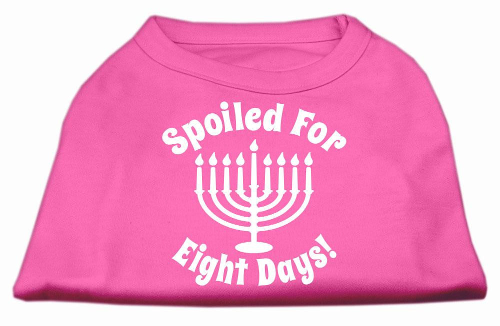 Spoiled for 8 Days Screenprint Dog Shirt Bright Pink Lg (14)