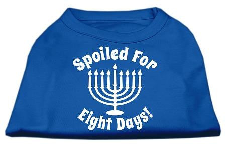 Spoiled for 8 Days Screenprint Dog Shirt Blue Med (12)