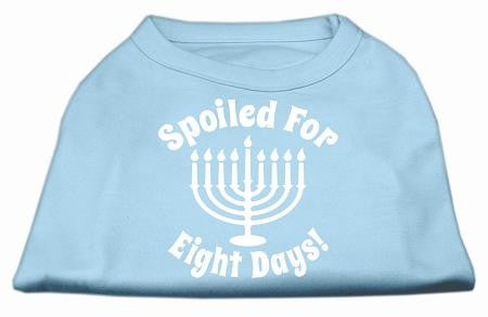 Spoiled for 8 Days Screenprint Dog Shirt Baby Blue Sm (10)