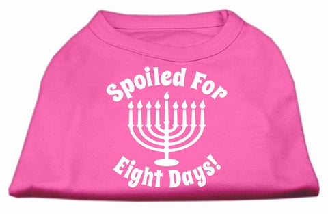 Spoiled for 8 Days Screenprint Dog Shirt Bright Pink Sm (10)